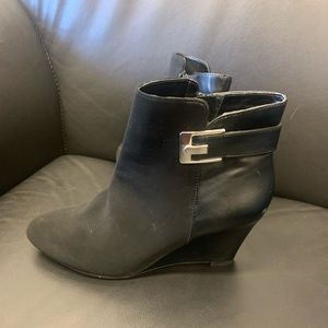 Black Wedge Boots